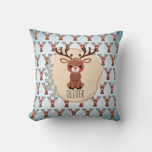 Coussin Motif de renne mignon personnalisé