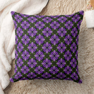 Coussin Motif De Répétition Géométrique Violet Et Vert