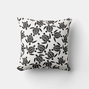 Coussin Motif de répétition noir et blanc   Motif de tortu