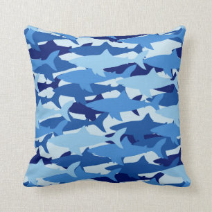 Coussin Motif de requin bleu