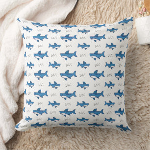 Coussin Motif de requin bleu mignon