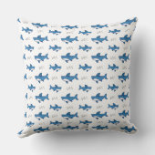 Coussin Motif de requin bleu mignon (Verso)