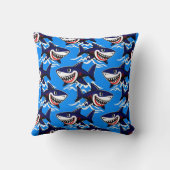 Coussin Motif de requin de dessin animé drôle (Verso)