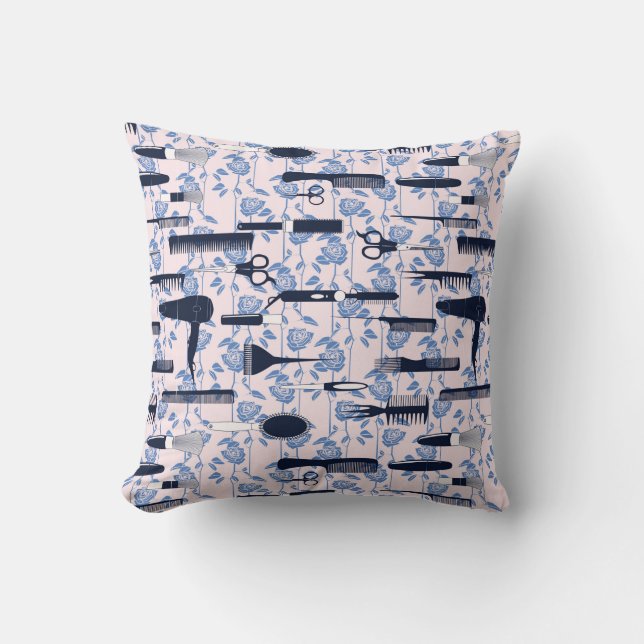 Coussin Motif de rose de bleu de soin de beauté (Recto)