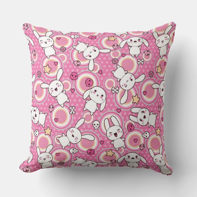 Coussin motif de rose de kawaii (Recto)