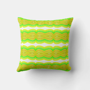 Coussin Motif de ruban en forme de huit en vert et jaune A