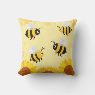Coussin Motif de ruches en nid d'abeille avec des tourneso