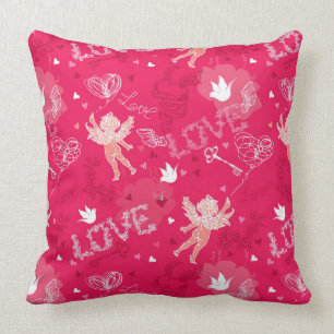 Coussin Motif de Saint-Valentin avec le cupidon