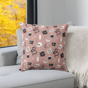 Coussin Motif de serpent crânien Mystic Boho