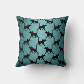 Coussin Motif de silhouette de chat noir mignon sur sarcel (Verso)