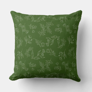 Coussin Motif de silhouette de fleurs