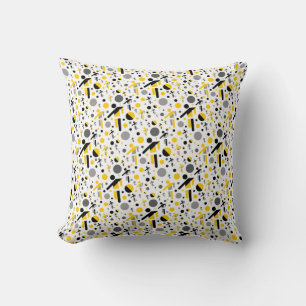 Coussin Motif de silhouette de football jaune noir mignon
