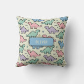Coussin Motif de silhouettes de dinosaures pixelisés de l' (Verso)