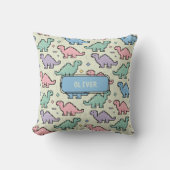 Coussin Motif de silhouettes de dinosaures pixelisés de l' (Recto)