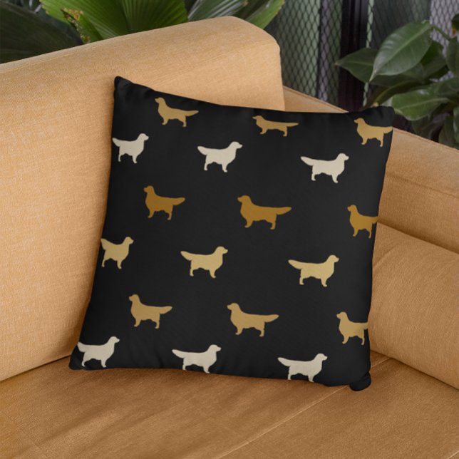 Coussin Motif de silhouettes de Retrievers dorés (Créateur téléchargé)