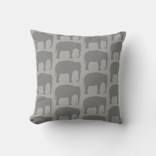 Coussin Motif de silhouettes d'éléphant asiatique