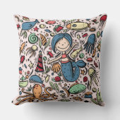 Coussin Motif de sirène fantastique (Recto)