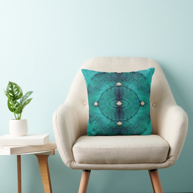 Coussin Motif de sol en bleu Aqua (Chaise)