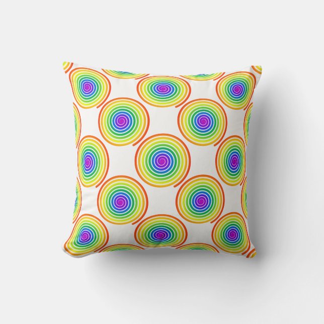 Coussin Motif de spirale arc-en-ciel (Recto)