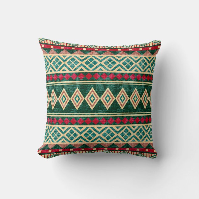 Coussin Motif de style africain géométrique Abstrait (Recto)