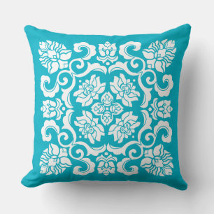 Coussin motif de style courtepointe fleurie