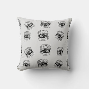 Coussin Motif de style de boutique de burgers