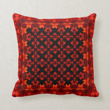 Motif de style ethnique feuilleté rouge aztèque