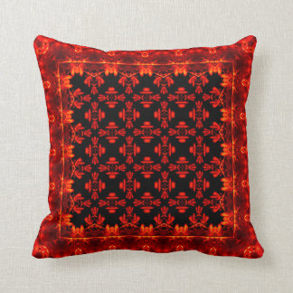 Coussin Motif de style ethnique feuilleté rouge aztèque