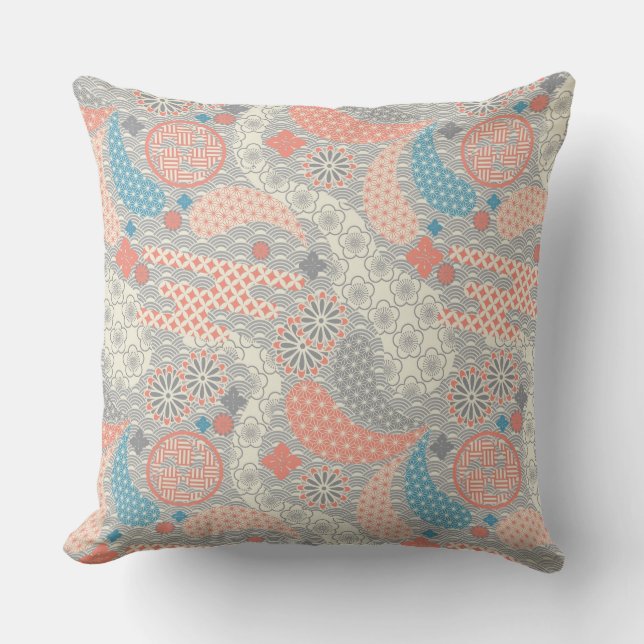 Coussin Motif de style japonais. Illustration (Recto)