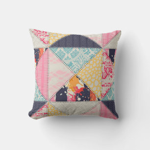 Coussin Motif de style Patchwork transparent.