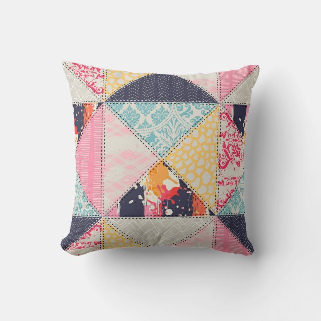 Coussin Motif de style Patchwork transparent.  (Recto)