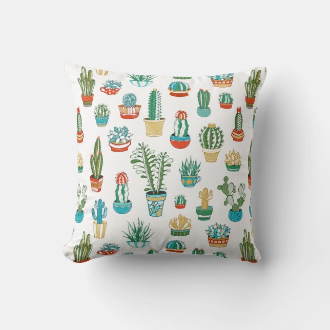 Coussin Motif de Succulents (Recto)
