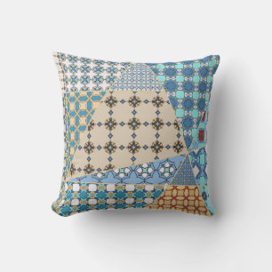 Coussin motif de surface composée patchwork vintage. Décor