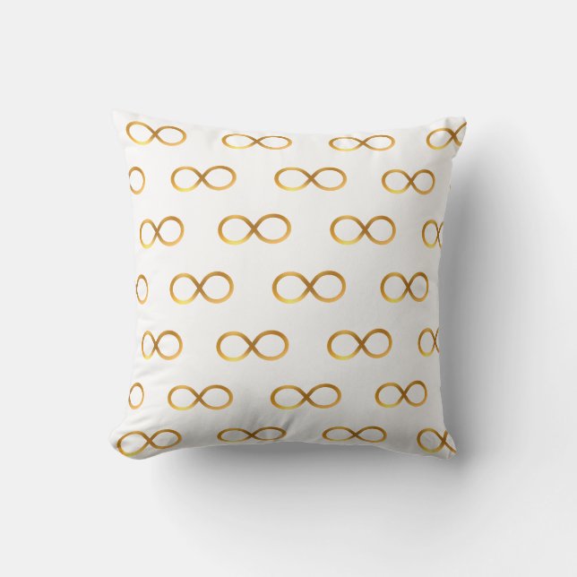 Coussin Motif de symbole d'infini doré (Recto)