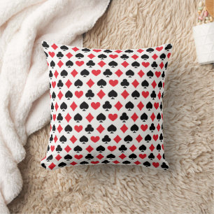Coussin Motif de symboles de cartes à jouer rétro