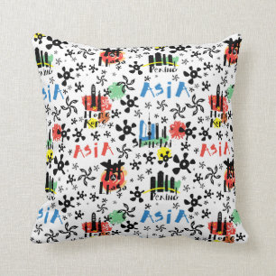 Coussin Motif de symboles de l'Asie