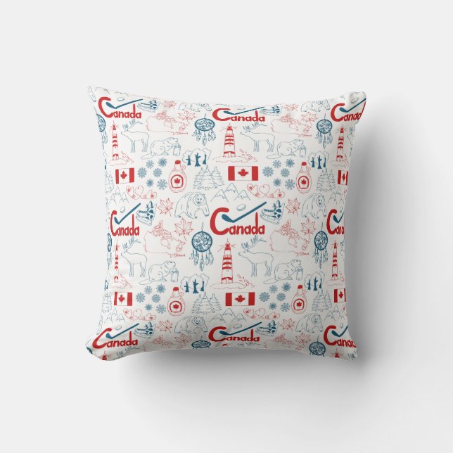 Coussin Motif de symboles du Canada | (Recto)