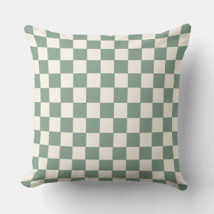 Coussin Motif de tableau de contrôle géométrique sauge ivo