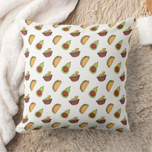 Coussin Motif de taco mignon et de guacamole