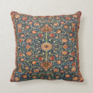Coussin Motif de tapis magique Oriental en bleu et rouge