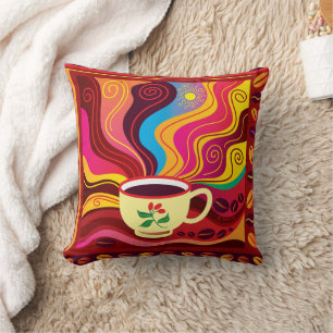 Coussin Motif de tasse de café fumant