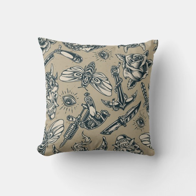 Coussin Motif de Tattoo (Recto)