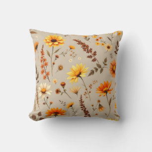 Coussin Motif de terrain floral d'automne.Extérieur modern