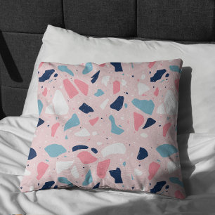 Coussin Motif de Terrazzo rose