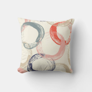 Coussin Motif de texture de pinceau de cercles colorés