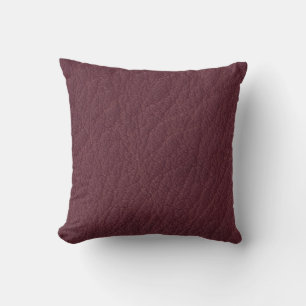Coussin Motif de texture en cuir rouge de Bourgogne