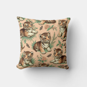 Coussin Motif de tigre de bébé Vintage