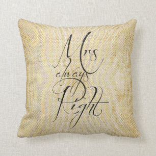 Coussin Motif de toile de Mme Always Right et de M. Right
