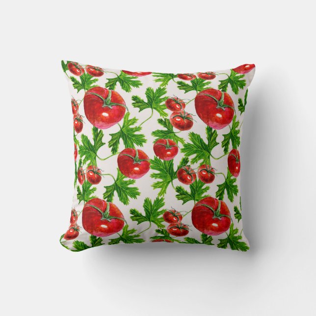 Coussin Motif de tomate avec feuilles (Recto)