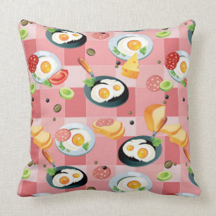 Coussin Motif de tomate et d'oeufs au plat